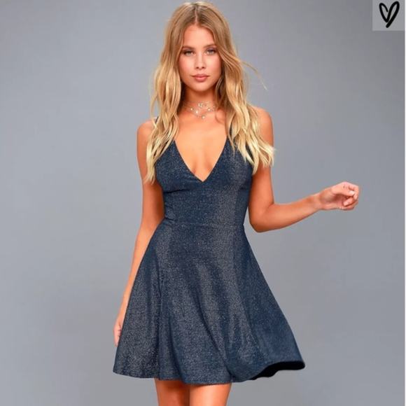 Lulus Dresses & Skirts - Lulus You Glow Girl Blue Backless Skater Dress
